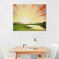thumbnail image 2 of Orinice Sunburst Lake Precisionism Fine Art Aesthetic Poster Print Wall Painting for Classroom Kitchen Office Farmhouse Bathroom Room Decor Pictures Wall Art Painting Wall Decor for Bathroom, 2 of 6