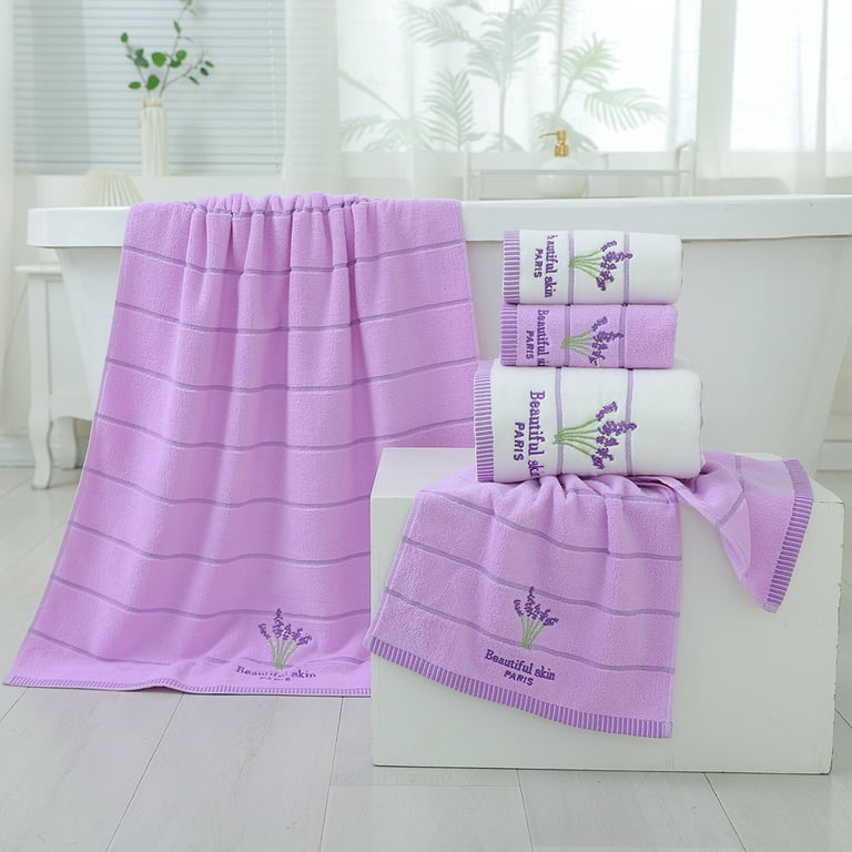 Purple patterned bath sale towels