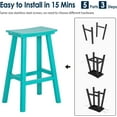 thumbnail image 4 of NALONE 24 Inch Outdoor Bar Stools Set of 2, HDPE Bar Chairs with Footrest, Weather Resistant Barstools Outside Bar Height Stools for Bar, Kitchen Counter, Balcony (Aruba, 24'' Barstools Set of 2), 4 of 10