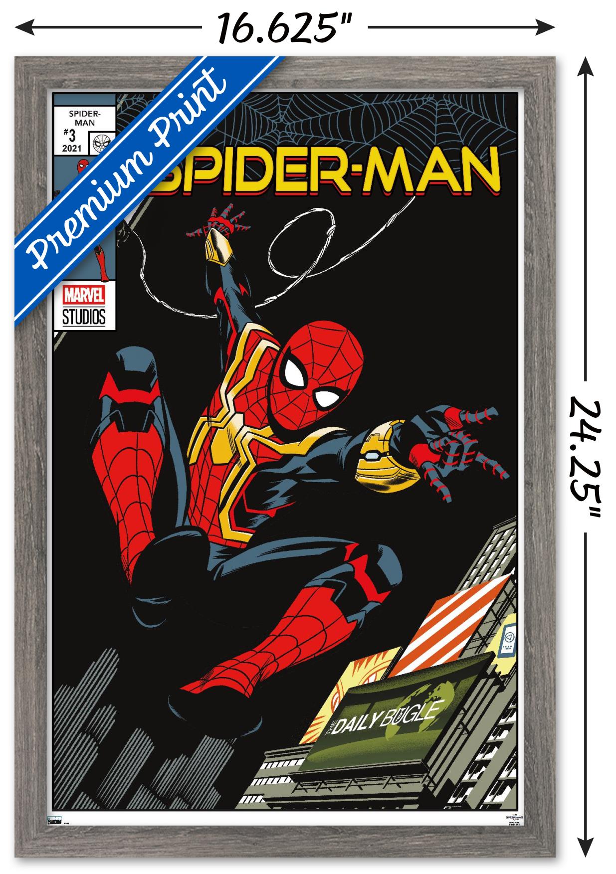Marvel Spider-Man: No Way Home - Swinging Comic 16.5" x 24.25" Framed Poster, by Trends International