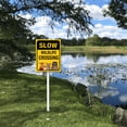 thumbnail image 5 of Eveokoki Slow Wildlife Crossing Yard Sign with Stake 12x8inch Rustproof Aluminum Sign Outdoor Aluminum Sign for Lawn Yard Garden Decor, Easy to Install, Outdoor Use, 5 of 6