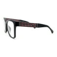 thumbnail image 3 of Retro Oversize Rectangle Horn Rim Double Rim Fashion Eyeglasses Black Gunmetal Red, 3 of 4