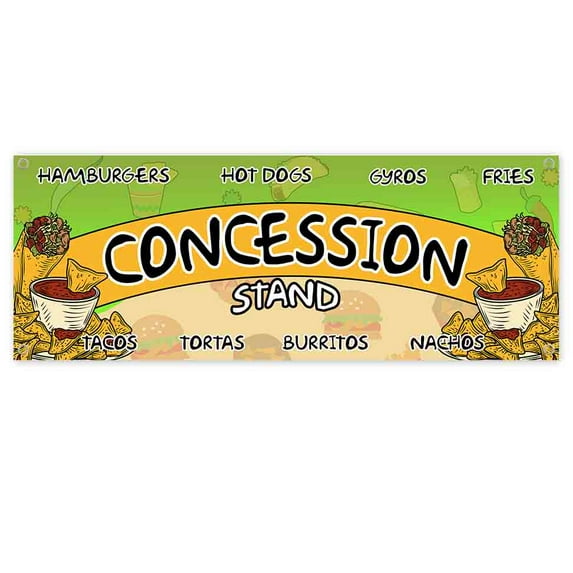 Concession Stand 13 oz Vinyl Banner With Metal Grommets