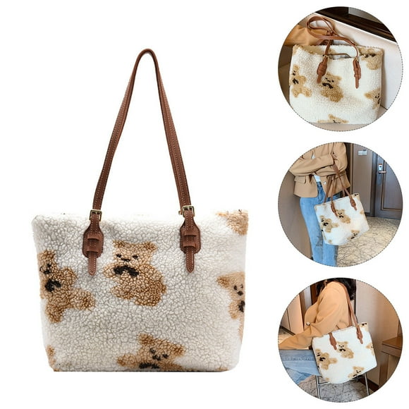FONDOTIN 1Pcs White Tote Purses for Women Shopping Birthday Party Function