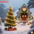 thumbnail image 4 of Metal Hanging Christmas Tree Wind Spinner - Festive Garden Decoration with Stylish Ornaments and Clock Design for Holiday Cheer, 4 of 7