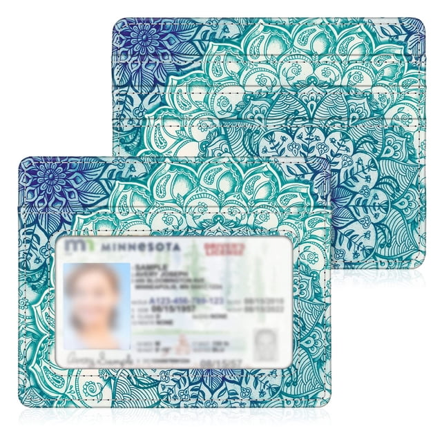 Tarjetero Fintie Slim, minimalista, de piel con bloqueo RFID