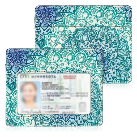 Tarjetero Fintie Slim, minimalista, de piel con bloqueo RFID