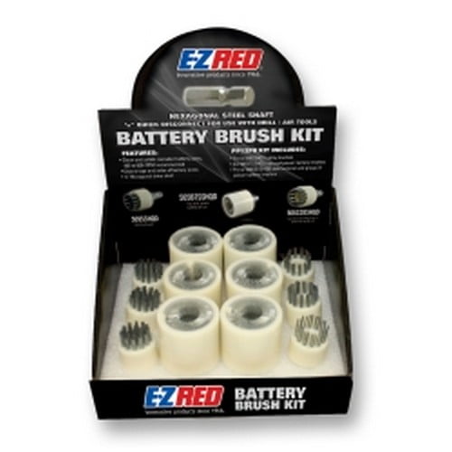 EZ Red PP12PK 12 Piece Quick Disconnect Battery Brush Kit
