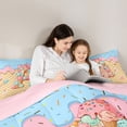 thumbnail image 4 of Manfei Lovely Letter A Twin Comforter Sets,Sweet Ice Cream Bedding Set,Yellow,Pink Reversible,2pcs,1 Comforter and 1 Pillowcase, 4 of 7