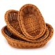 thumbnail image 1 of Cesta de pan tejida de mimbre de polietileno, cesta de frutas ovalada apilable, estante para servicio de alimentos, verduras, hogar, cocina, comedor, exterior, ratán sintético marrón JM, 1 of 5