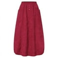 thumbnail image 3 of ZANZEA Women Elastic Waist Vintage Warm Corduroy Long Skirts, 3 of 12
