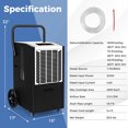 thumbnail image 3 of Costway 163 Pints Commercial Dehumidifier with Pump & Drain Hose Heavy Duty Dehumidifier White, 3 of 10