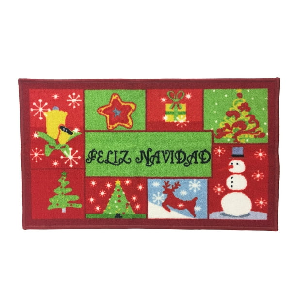 Christmas Kitchen Rug Feliz Navidad 18 X30 Rectangular Walmart Com Walmart Com