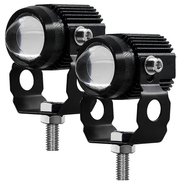 Motorcycle Led Headlight Projector Lens Dual Color Atv Scooter Driving For Cafe Light Auxiliary Lam