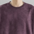 thumbnail image 6 of VSSSJ Men's Oversized Sweatshirt Relaxed Fit Round Neck Long Sleeve Drop Shoulder Casual Solid Versatile Sports Pullover Top Purple XXXL, 6 of 7
