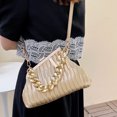 thumbnail image 3 of Bolsa Triángulo plisado señoras oro cadena gruesa de hombro para fiesta (oro) Ehuebsd Para Estrenar, 3 of 7