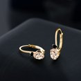 thumbnail image 4 of Gem Stone King 18K Yellow Gold Plated Silver Peach Morganite and Black Diamond Leverback Earrings for Women (1.07 Cttw, Gemstone October Birthstone, Oval 6X4MM, Round 2MM, 3/4 inch), 4 of 5