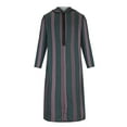 thumbnail image 4 of RongHuan Mens Striped Robe Color Block Muslim Clothes with Hood Lightweight Long Sleeve Pajama Shirt Casual Sleep Gowns, 4 of 8