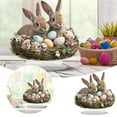 thumbnail image 3 of YWIYIUD 1PC Easter Decoration Spring Rabbit Ornament 2D Acrylic Desktop Ornament Cartoon Cute Easter Eggs Rabbit Designs Decoration Accessories for Living Room Holiday Party Supplie Home Decor 10inch, 3 of 8