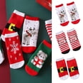 thumbnail image 4 of S Calcetines de Navidad para bebés y niños pequeños, calcetines de dibujos animados de Papá Noel, alce, oso, copo de nieve, patrones de rayas, toalla de felpa, invierno cálido, 4 of 5