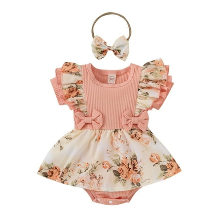

WZHKSN Newborn Infant Baby Girls Print Bodysuits
