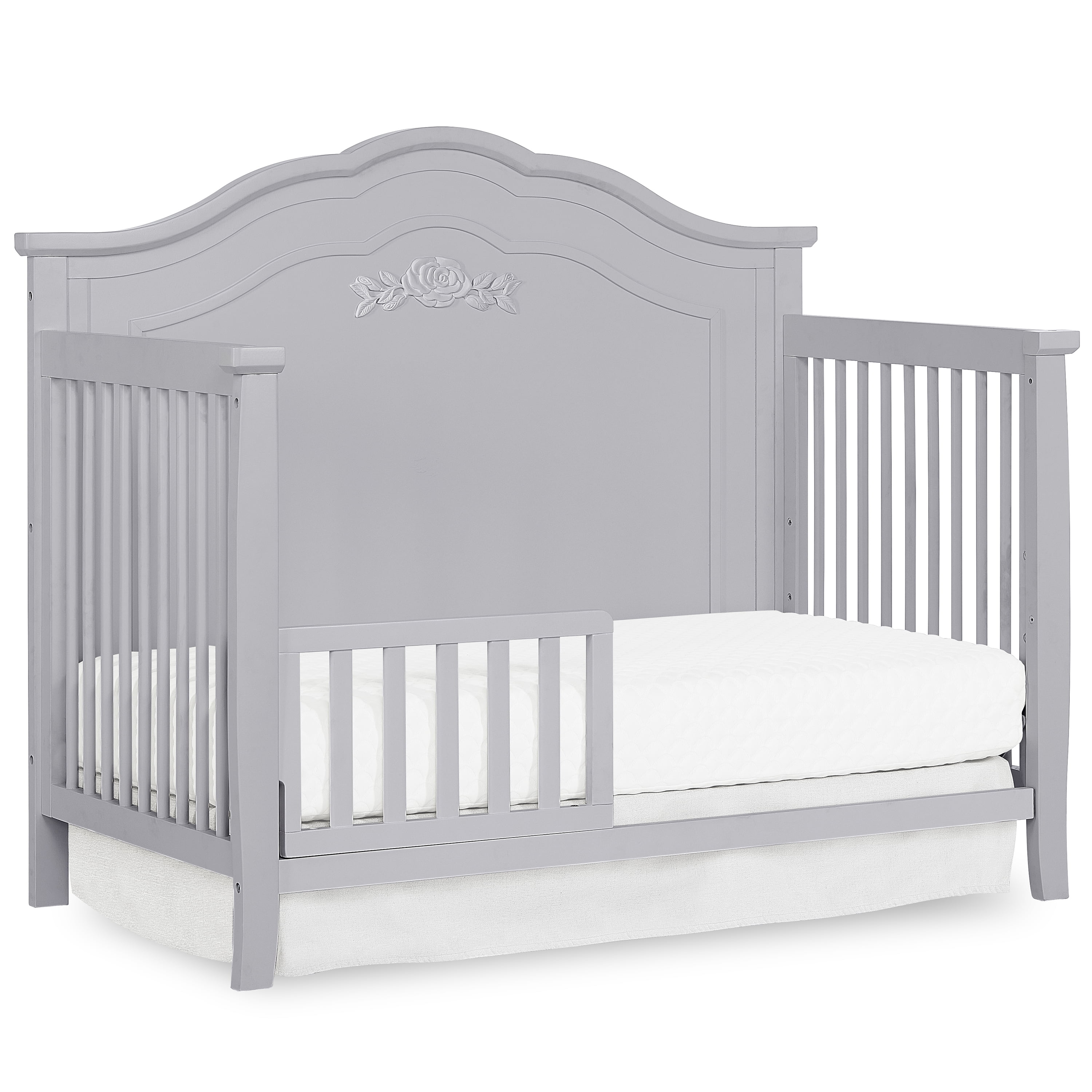 Dream On Me Tiana Convertible Crib Toddler Guard Rail, New Zealand Pinewood, Silver Shimmer