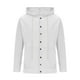 thumbnail image 5 of pstuiky Camisas de manga larga abrigadas para hombre, Camisas de manga larga con capucha y botones lisos y bolsillos informales de lino a la moda para hombre Tops casuales para hombres s, 5 of 9