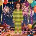thumbnail image 2 of Huowey Girls Toddler Carnival Home Wear Outfits Long Sleeve Striped Plaid Button Down Blouse And Trousers Comfortable Bedtime Sleep Wear Relaxed Clothes Sets,Multicolour,13-14 Years, 2 of 4