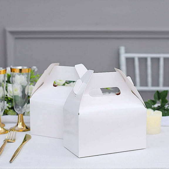 Balsa Circle 25 White Tote Gift Boxes Party Treats Favor Holders Wedding Events Reception Decorations Supplies