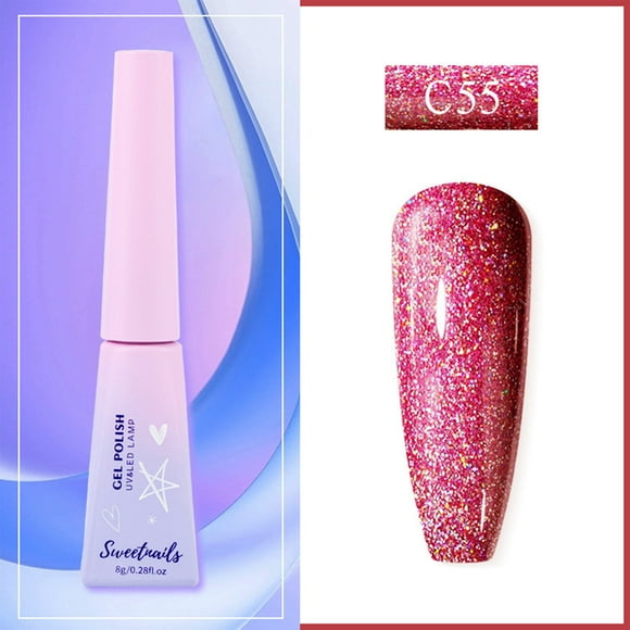 Up to 50% Off Personal Care and Beauty Clearance!Colors Mirror Glitter Nail Polish Holographic Red Nail Polish-Dry Base Top Polish Coat For Fingernail Toenail French Manicure Art 8ml, Gifts for Women