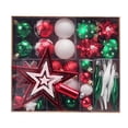thumbnail image 1 of Juego de 58 adornos colgantes para árbol de Navidad, bolas navideñas irrompibles de colores, estrellas y colgantes, 1 of 5