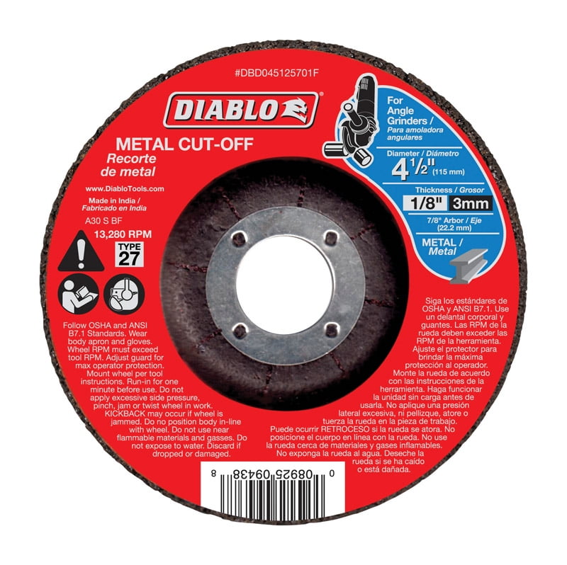 Diamond Wheel for Metal Cutting 2-Pack Diablo 4.5 in 