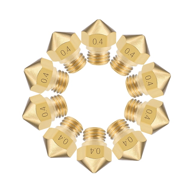 Cabezal de boquilla de impresora 3D de 0.4mm con rosca M7, reemplazo para extrusor MK10 de 1.75mm, 10 piezas de latón