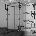 thumbnail image 4 of Eonfit E2 Power Cage with 3D Rotation Arms - Multi-Functional Power Rack for Home Gym. 1500lb Squat Rack for Home Gym. Pulley System for Cable Crossover & LAT Pulldown (E2 BLK PRO), 4 of 10