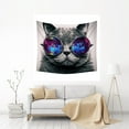 thumbnail image 3 of POPCreation Galaxy Hipster Cat Wear Color Sunglasses Wall Tapestry Hanging Wall Art Tapestry 60x90 Inches, 3 of 3