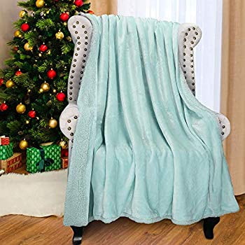 Teal Sherpa Throws Blanket for Girl,Super Soft Comfy Fuzzy ...