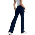 thumbnail image 2 of HXWCHs Women's Casual Drawstring Elastic Waist Wide Leg Sweatpants Solid Color Comfortable Trousers for Everyday Wear S Navy, 2 of 8