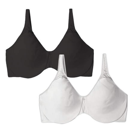 

2 Pack Black and White Bali Bras 3385 for Women