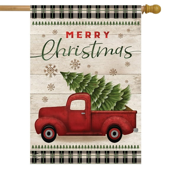 Briarwood Lane Merry Christmas Pickup Truck House Flag