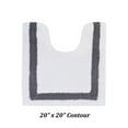 thumbnail image 3 of Better Trends 3 Piece Bathroom Rugs Set 100% Cotton Soft Bath Mat Water Absorbent, Reversible, Machine Washable for Home, Bathroom Decor Toilet Base Contour Mat, Hotel Collection - White/Gray, 3 of 6