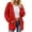 Red, variant on Womens Cardigan Long Loose Fit Sweater Open Front Knit Pocket For Autumn Soft Casual Wear Light Weight Cardigan