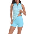 thumbnail image 2 of HDE Women's Tennis Dress Zip Golf Dresses w/ Separate Shorts Argyle / Sporty Blue - XXL, 2 of 6