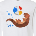 thumbnail image 4 of Inktastic Cute Otter and Beachball Long Sleeve T-Shirt, 4 of 5