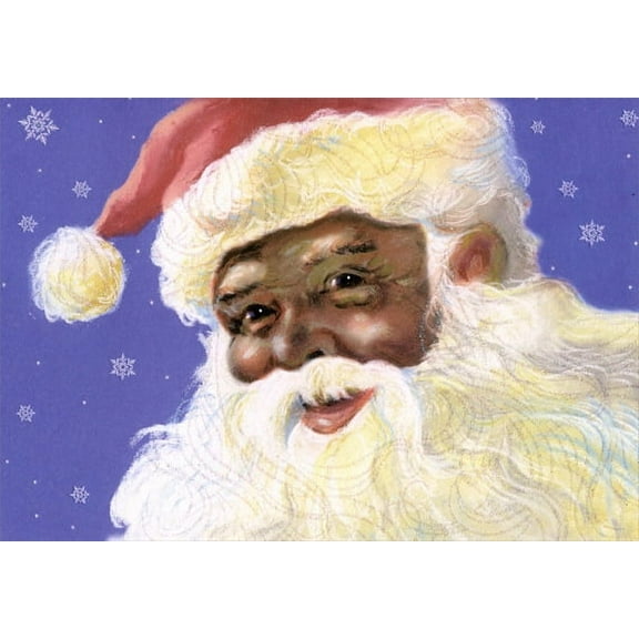 Designer Greetings Smiling Santa: African American Christmas Card (1 card/1 envelope)