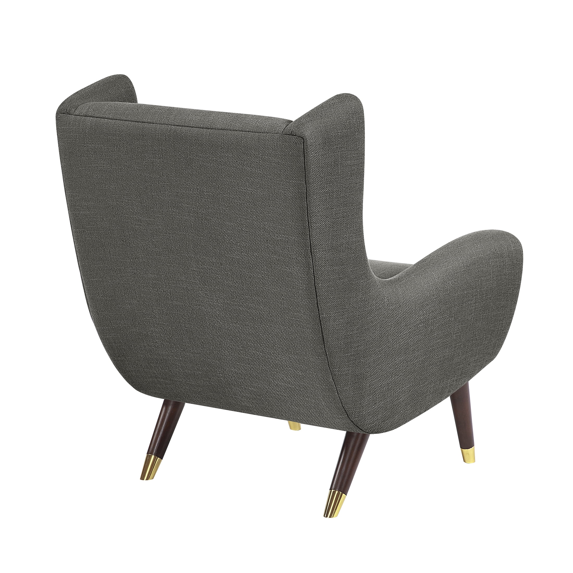 OakvillePark Calista Textured Fabric Wingback Accent Chair, Dark Gray