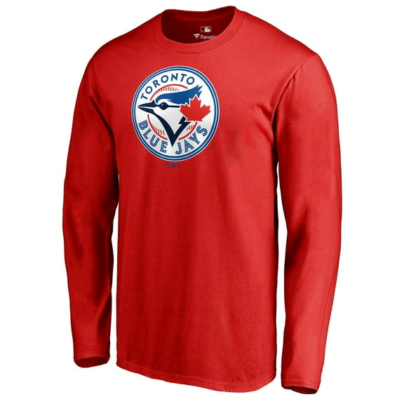 Men's Red Toronto Blue Jays Team Wordmark Long Sleeve T-Shirt