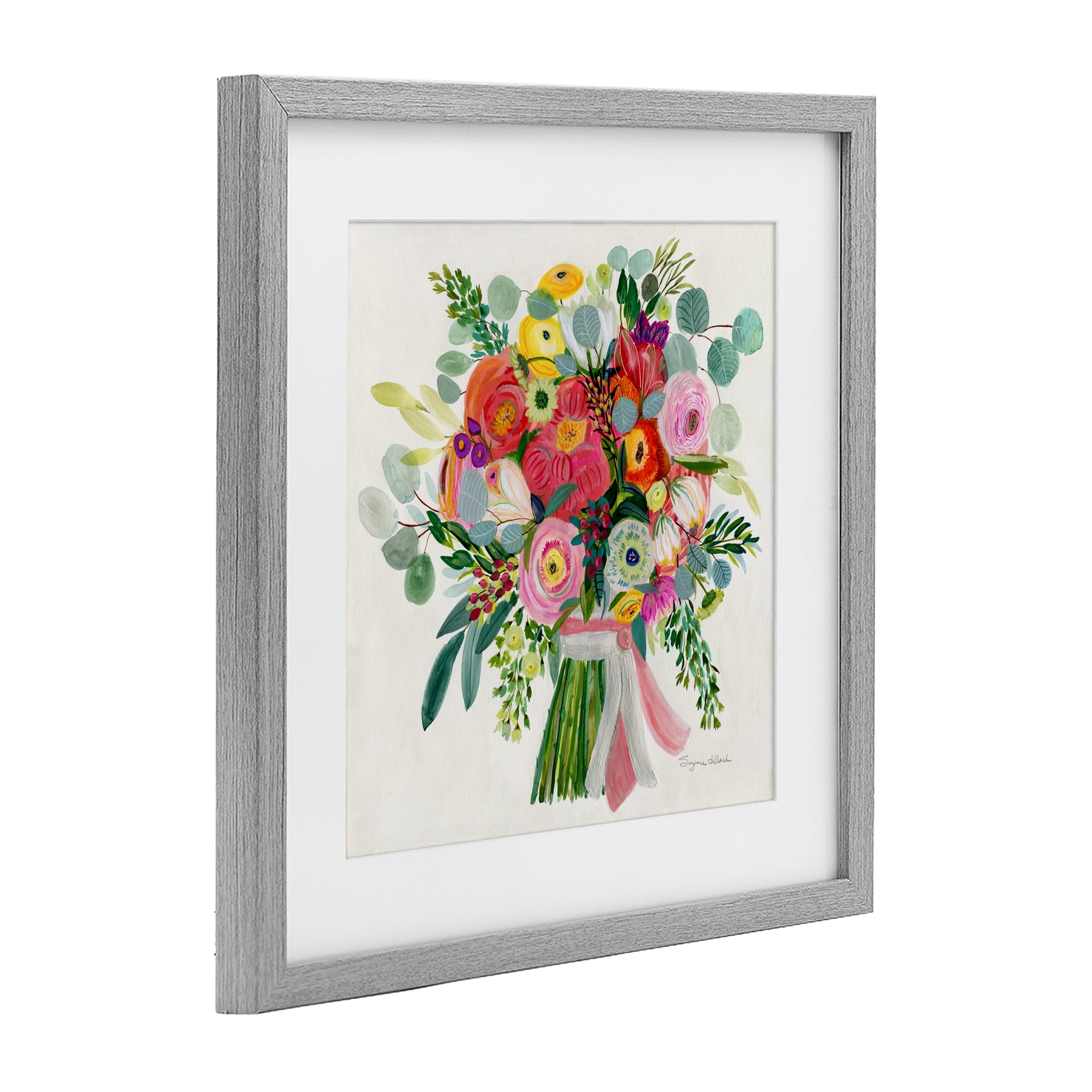 Stupell Industries Constant Friend Bouquet Gray Framed Print Under Glass, design by Suzanne Allard