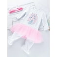 thumbnail image 5 of Bagilaanoe Newborn Baby Girl Easter Rompers Dress Rabbit Print Long Sleeve Footed Bodysuit Tutu Skirt + Headband 3M 6M 12M 24M Infant One Piece Jumpsuit, 5 of 9