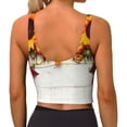 thumbnail image 3 of Haiem Thanksgiving With Autumn Pattern Womens Sports Bra - U Neck Padded Low Impact Yoga Bra Workout Crop Top Gym Moisture-Wicking Workout Vest -Large, 3 of 9