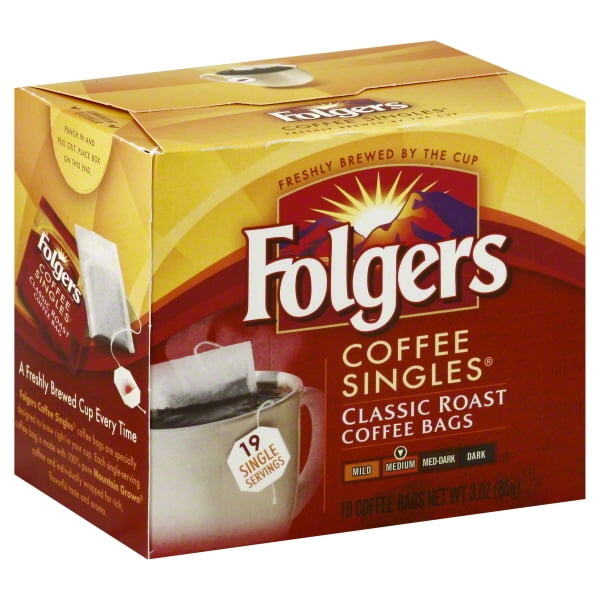 Folgers Coffee Singles Coffee Bags Classic Roast 19 CT